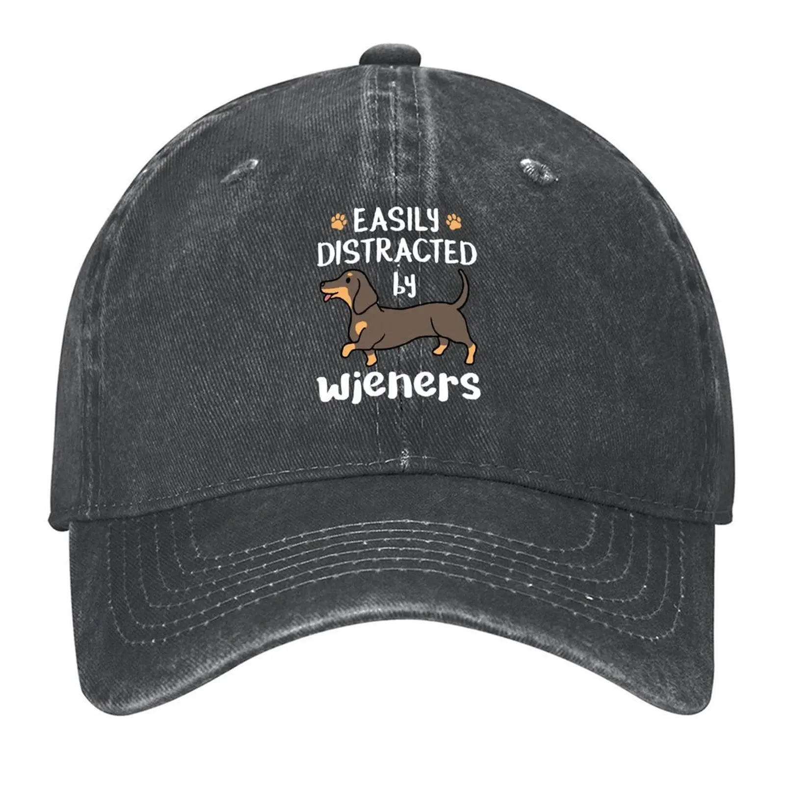 

Dachshund Dog Easily Distracted By Wieners Baseball Cap Visor Funny hats fashionable Hood Woman Men's