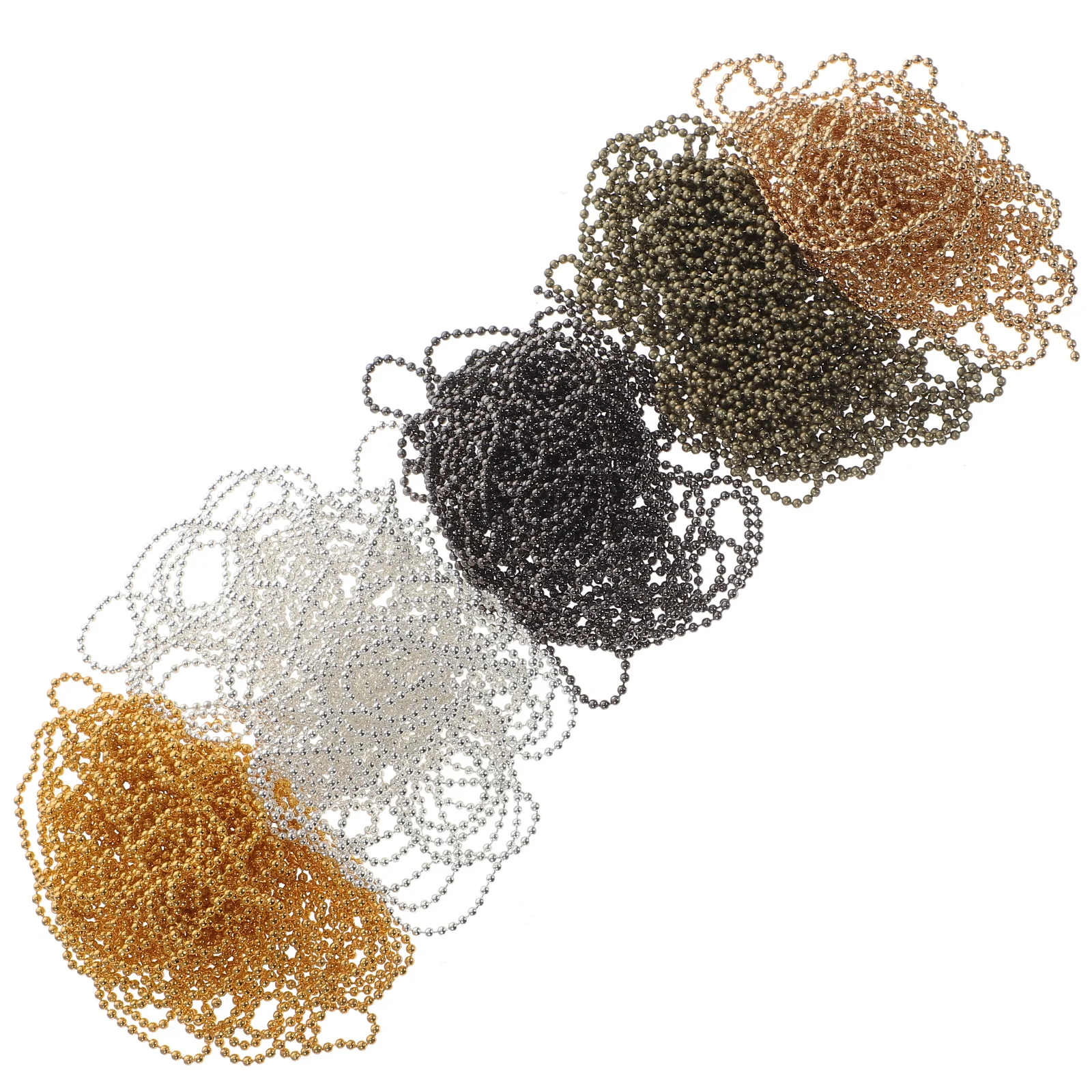 

5pcs Metal Ball Chain Bead Link Diy Connector For Necklace Pendant Jewelry Making Extension Pull Chain Craft Accessory