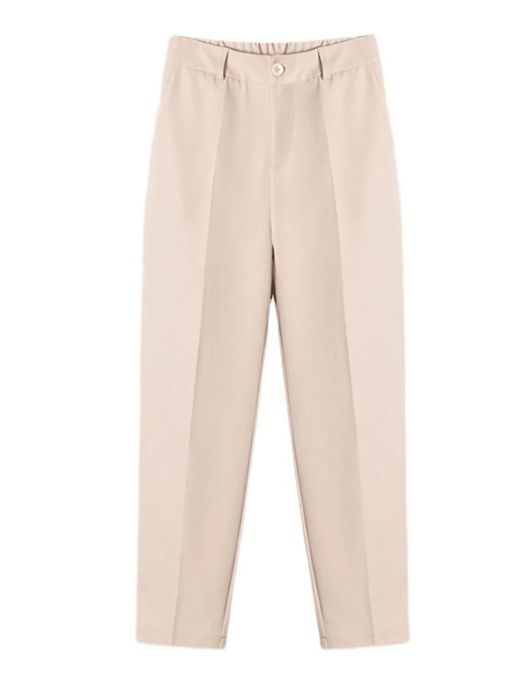 Pak Broek Vrouw Hoge Taille Broek Office Lady Harem Broek Vrouwen Broek Zwart Beige Koreaanse Mode Hoge Kwaliteit Capri 'S