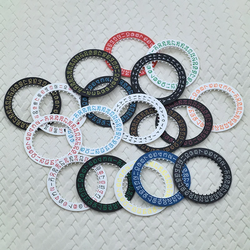 NH35 NH35A Date Dial Fit for NH35 NH36 NH34 Movement SKX007 SKX009 Automatic Mechanical Movt Day Date Dial Wheel Modified Parts
