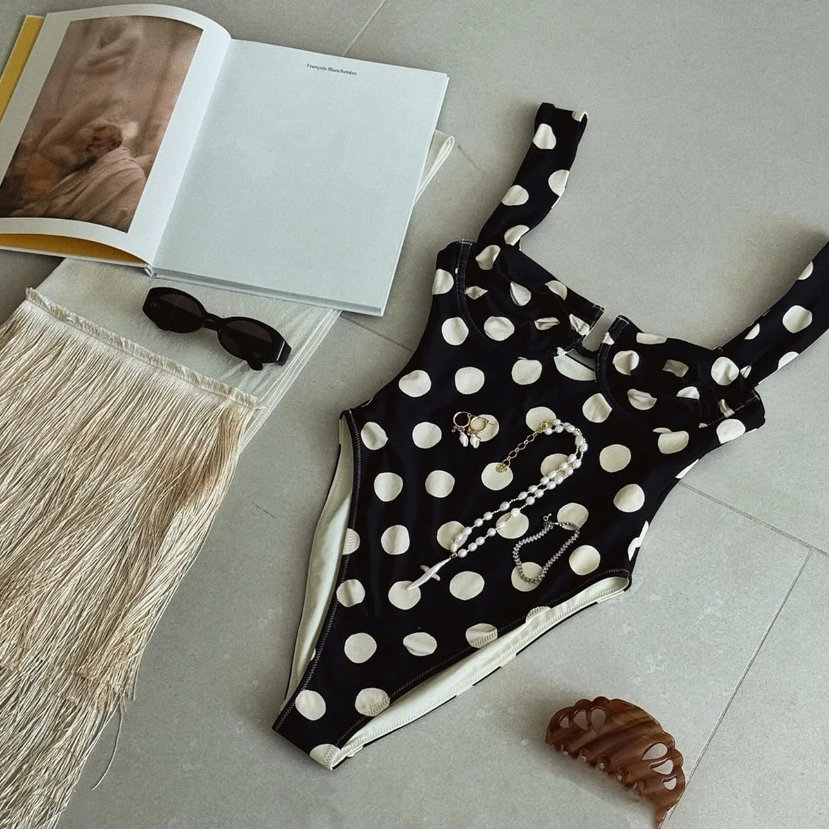 sexy polka dot print push up swimsuits one piece back tie bodysuits bikinis bathing suit swimwear biquini tankini trikini