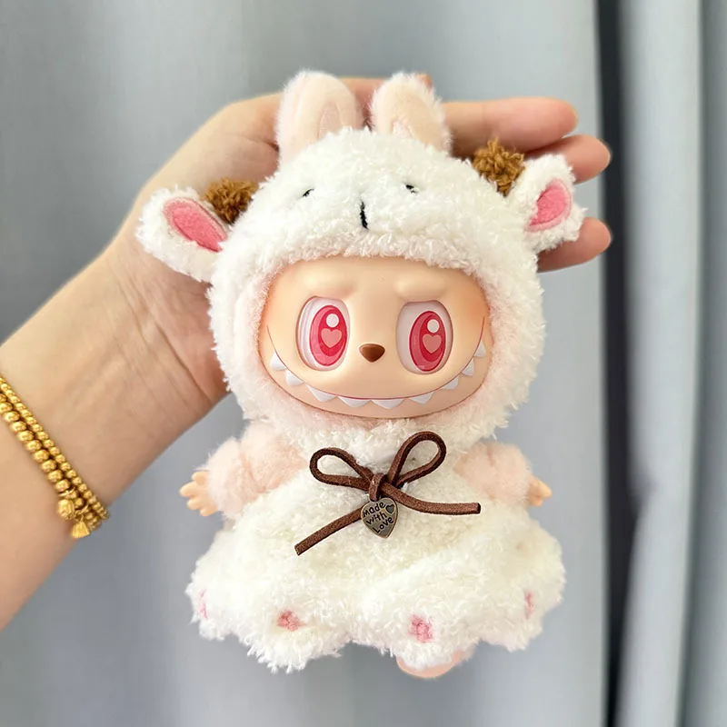 

17cm Labubu I II Idol Dolls Clothes Kawaii Cute Sheep Dress Accessories Korea Kpop Exo Clothing Plush Doll'S Clothes