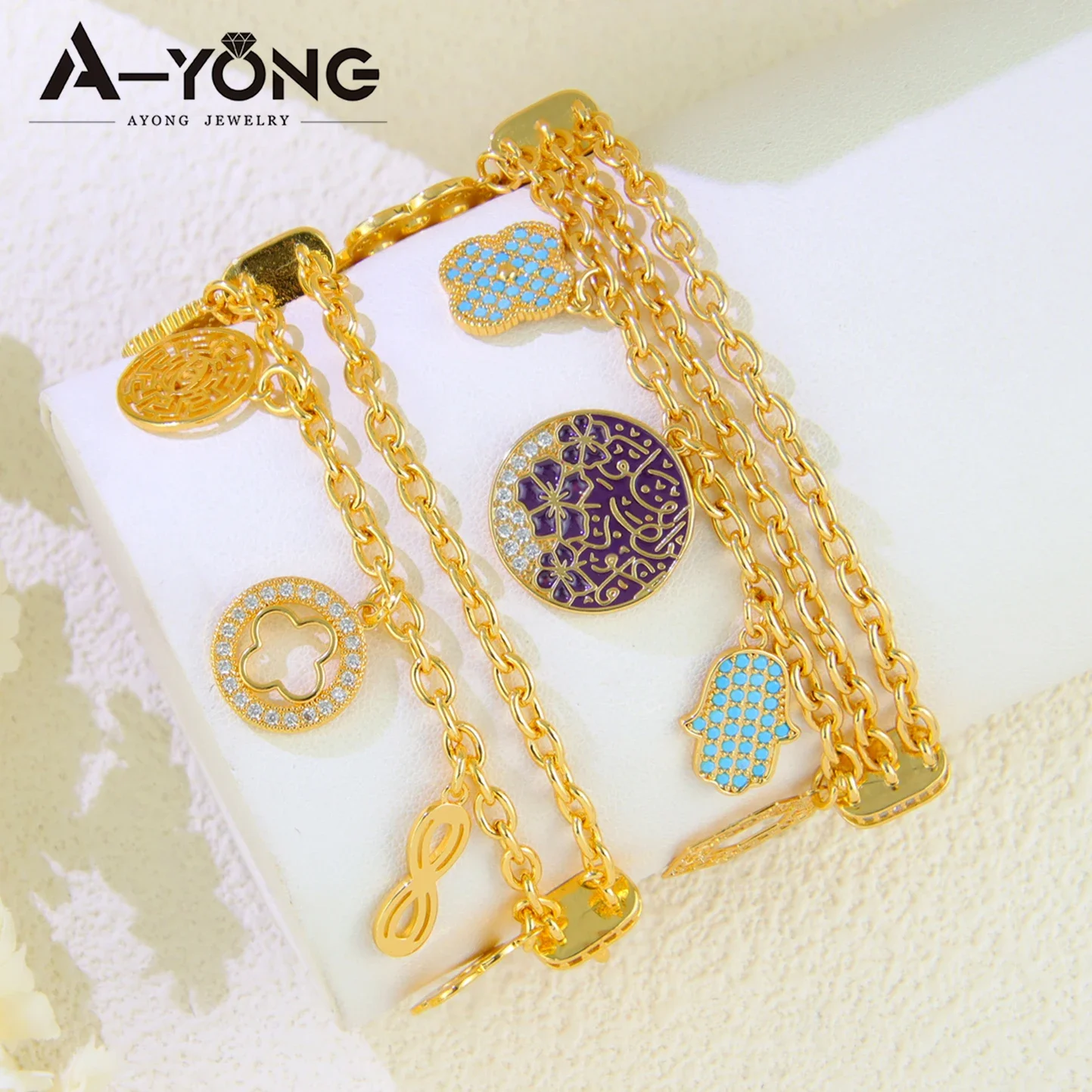 Dubai Fashion Gold Plated Bracelet 21k Gold Color Italian Chic Multi Layer Bangles Saudi Women Wedding Party Jewelry Gifts