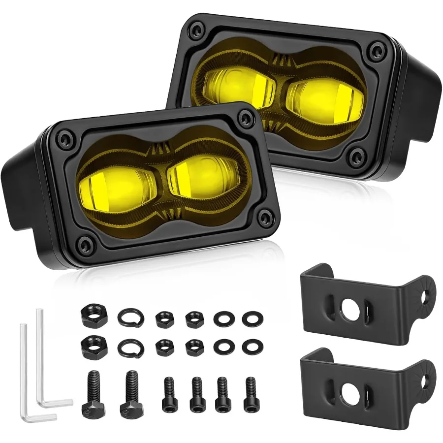 

3-дюймовые желтые светодиодные противотуманные фары SAE 40W CREE LED, мини-фары с функцией отсечки ближнего света, одобренные DOT, маленькие желтые внедорожные фары для грузовиков
