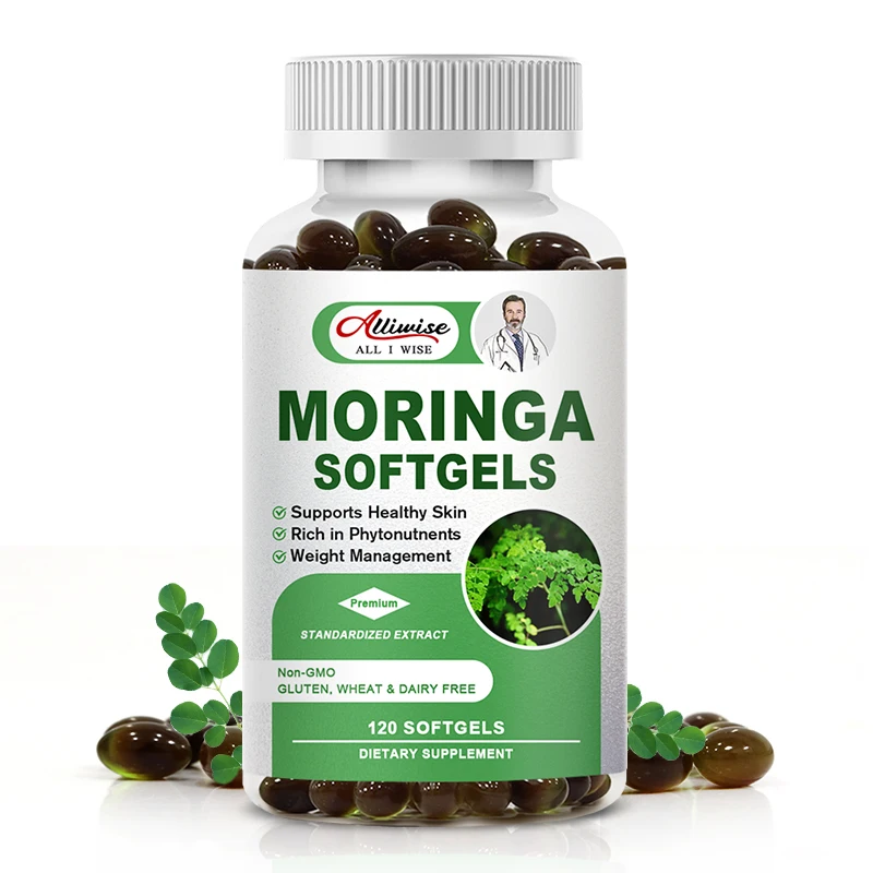 Kapsułki Alliwise Moringa naturalnie redukujące opieka zdrowotna sercowo-naczyniowego Zmniejsza zapalenie Moringa Przeciwutleniacz