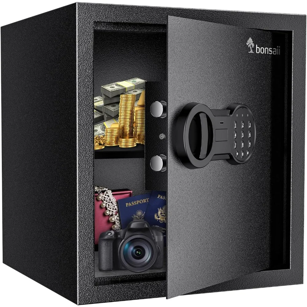 Стальной сейф с цифровым замком клавиатуры со съемной полкой для дома, гостиницы, офиса, ценностей, денег