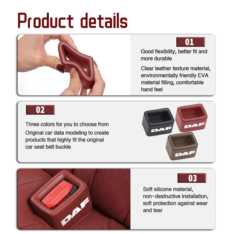 Car Seat Belt Protective Buckle Anti-scratch Cover For DAF XF 95 105 CF LF VAN CF XG 106XF CF85 Truck view 4