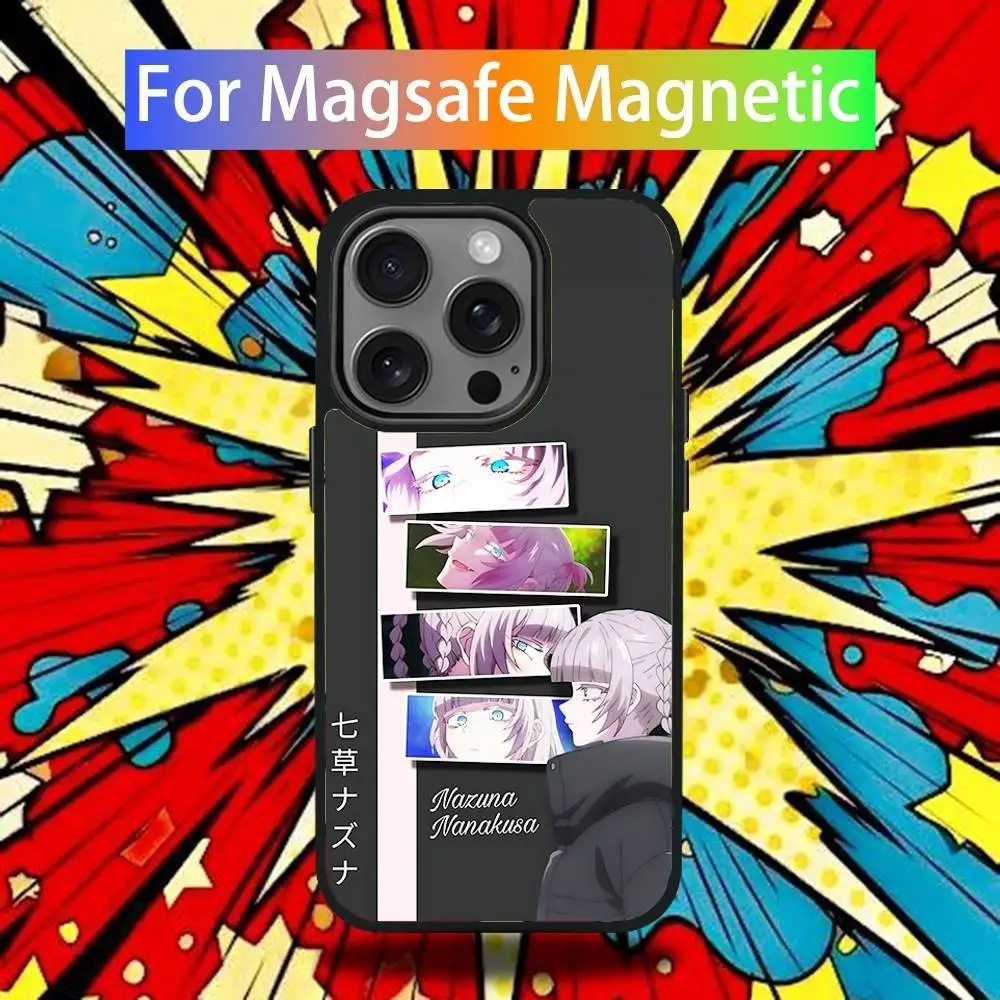 Nazuna Nanakusa telefoonhoesje voor iPhone 16,15,14,13,12,11,Pro,Max,Plus,Mini,SE4,E magnetisch Magsafe draadloos opladen