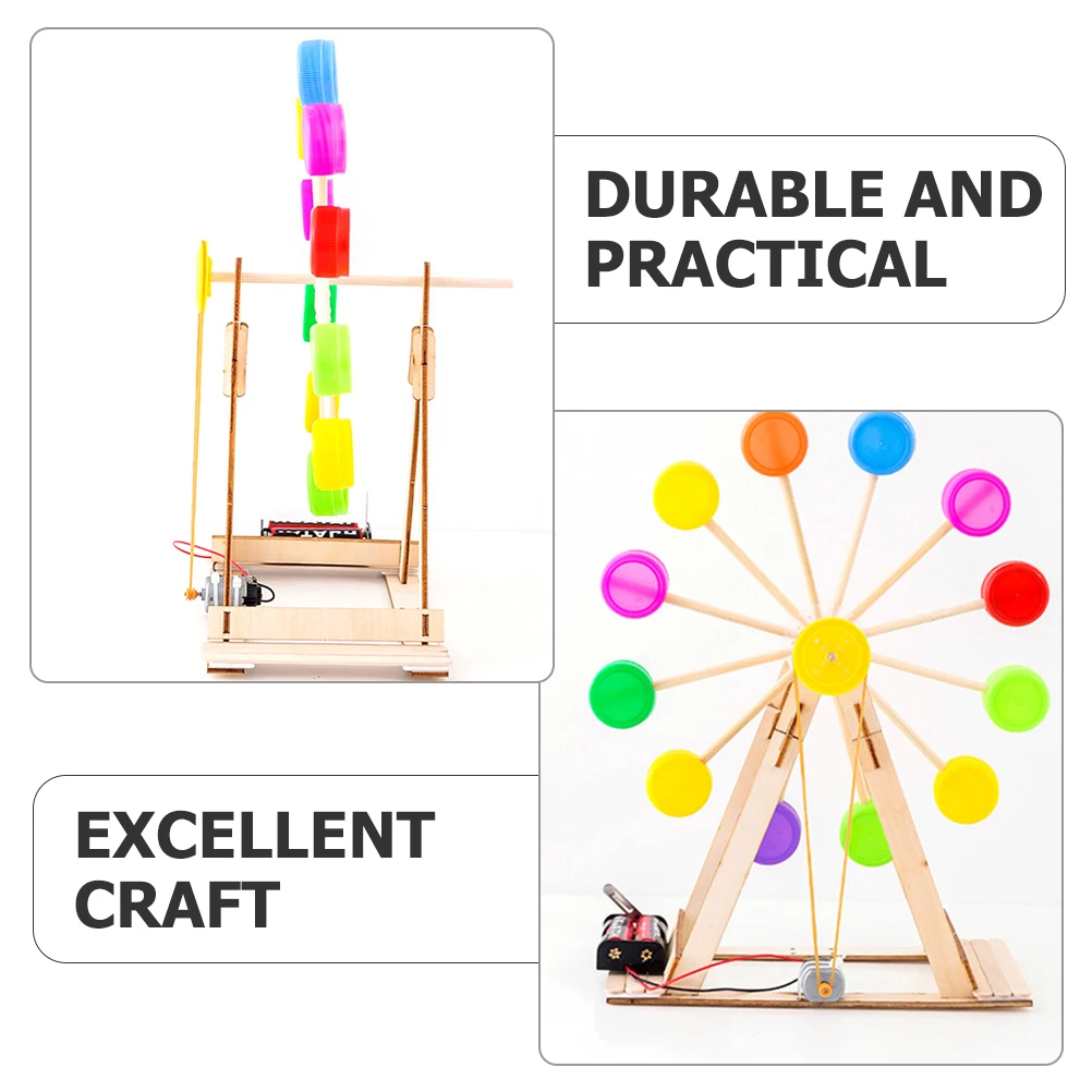 

DIY Ferris Wheel Material Pack Wooden Model to Build Models Kits Bottle Cap Pupils