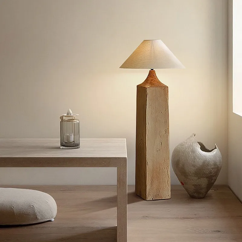 Chinese solid wood stump creative desk lamp and floor lamp