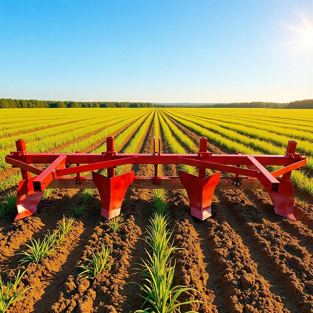 Four-wheeled tractor, rotary tiller rear, ridge and furrow plow