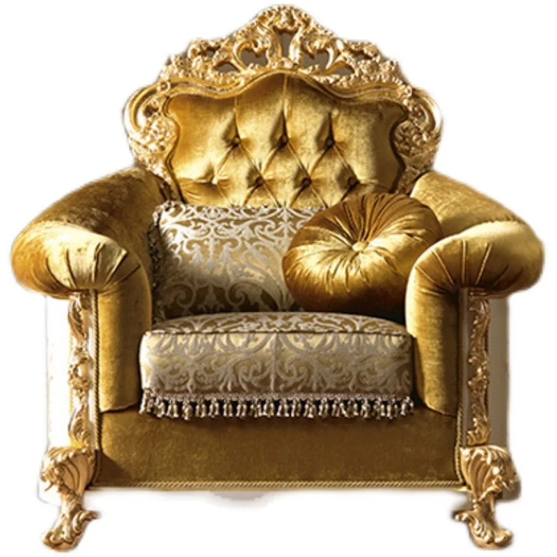 Fabric sofa carved living room sofa villa combination furniture