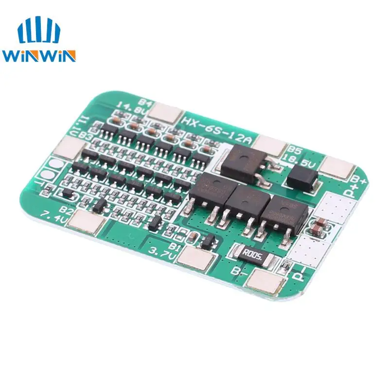 6S 15A 24V PCB BMS Protection Board for 6 Pack 18650 Li-ion Lithium Battery Cell Module DIY Kit