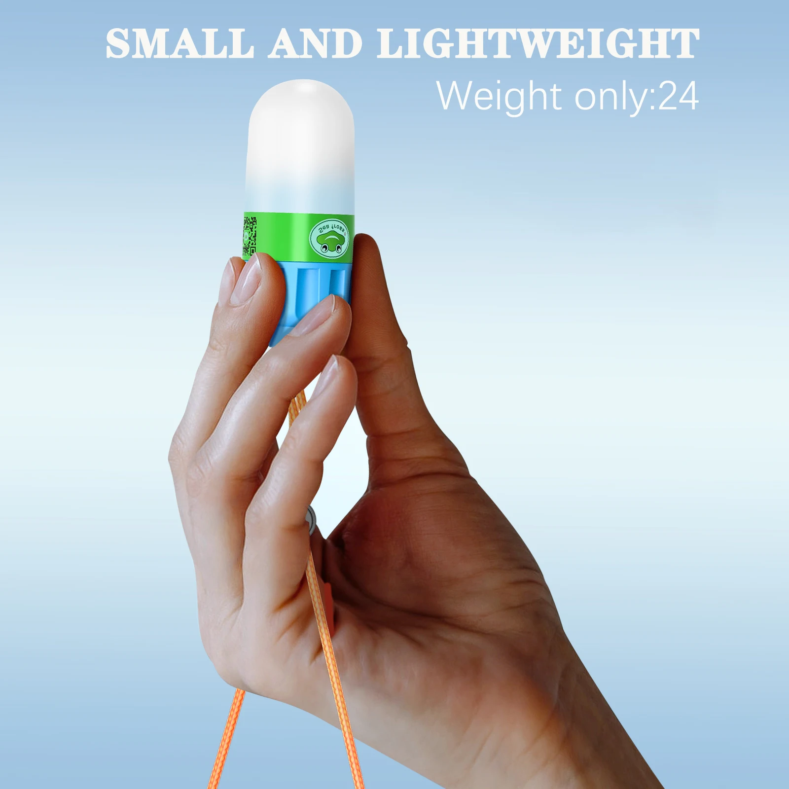 إشارة أمان للغوص على شكل ضفدع البحر، ضوء خارجي للتخييم والمشي لمسافات طويلة والجري الليلي بطول 60 مترًا، ضوء إنقاذ مضيء مقاوم للماء