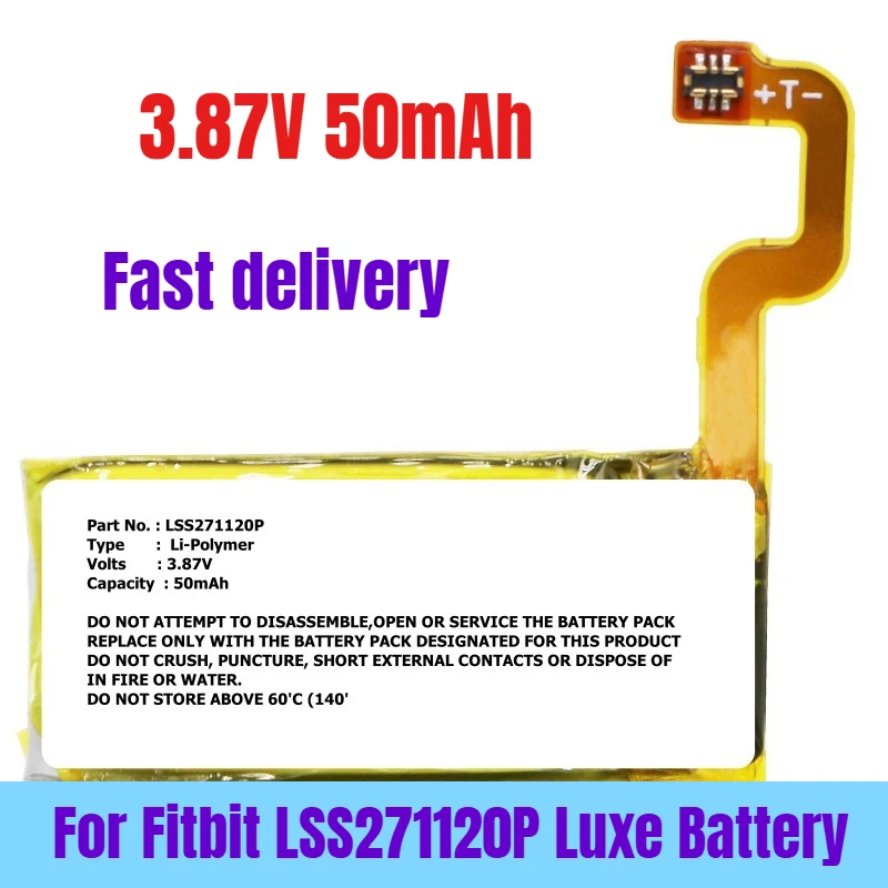 

3.87V 50mAh for Fitbit LSS271120P Luxe Battery