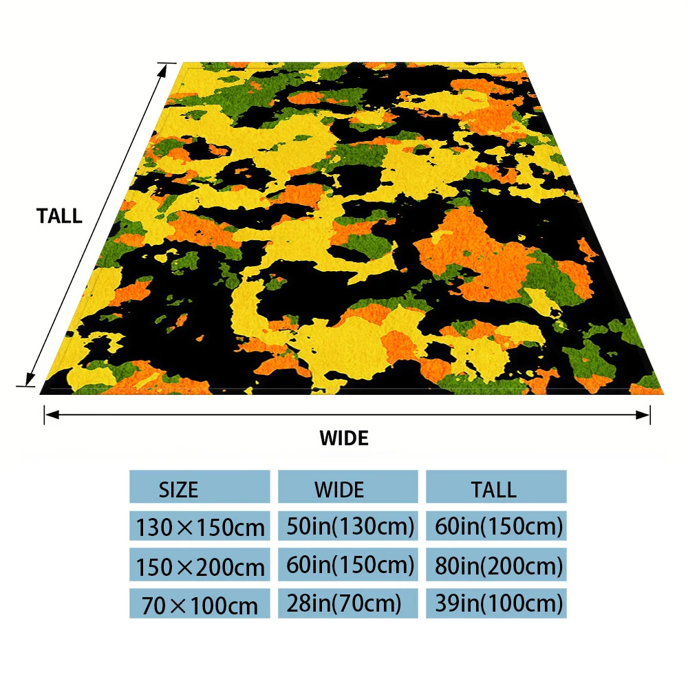 Yellow Camo Flannel Luxury Blanket, Lightweight And Comfortable Woolen Blanket, Ultra-Fine Fiber