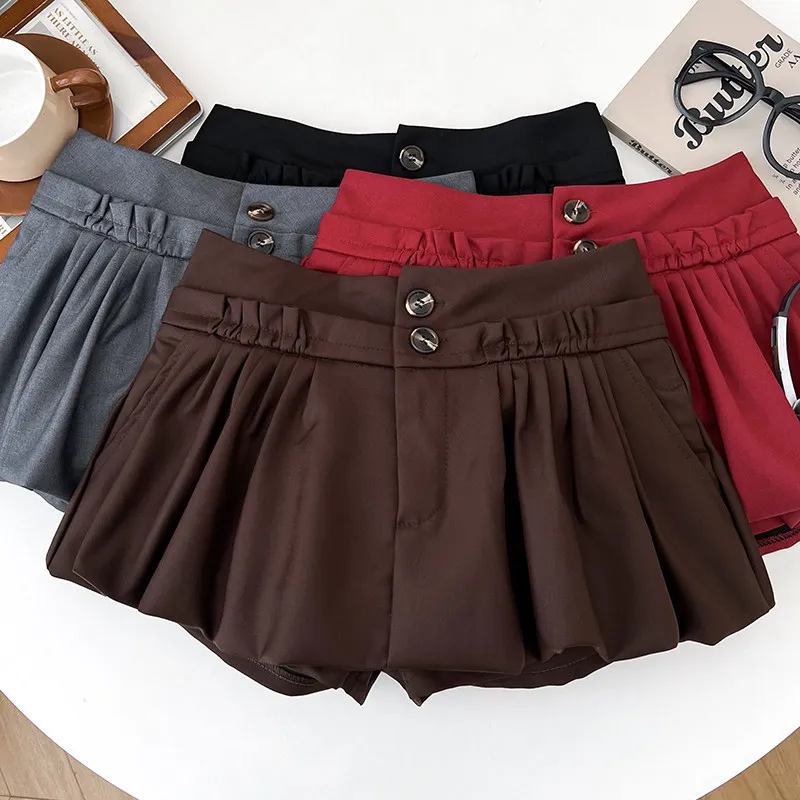 Women Black High Waist A-line Skirt Vintage Fashion Y2K Gyaru Skirt Korean Style Elegant Bubble Bud Mini Skirt for Women Summer