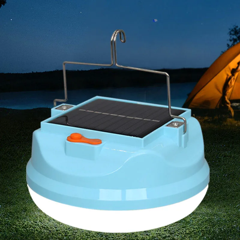 1PC Outdoor Solar LED Lamp Rechargeable Bulbs Emergency Light Magnetic Hook Up Camping Fishing Portable Lantern Lights LT017