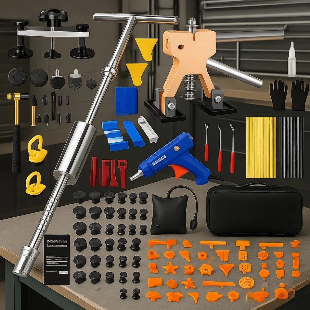 

142 Piece Paintless Dent Repair Kit Car Dent Puller with Lifter Glue Sticks Trim Tools Professional Auto Body Removal