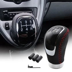 5 Speed Leather Red Stitch Gear Shift Knob Universal Car Gear Stick Shift Knob Lever Manual Transmission M8 M10 M11 M12