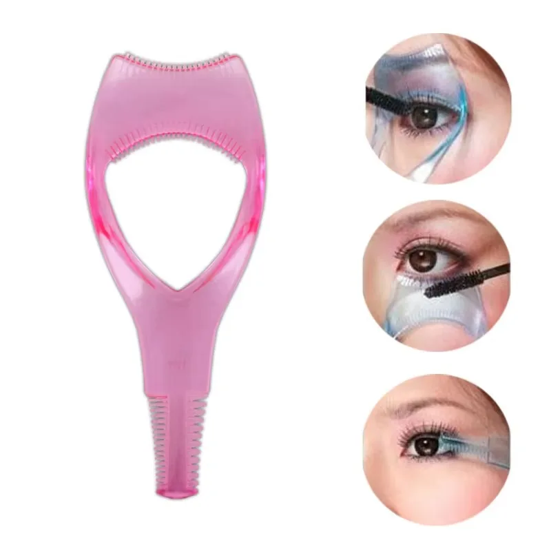 Carte de maquillage pour cils 3 en 1, Mascara pour les yeux en plastique Portable, peigne pour femmes/filles, applicateur en cristal, carte de guidage, Mini outils 2025