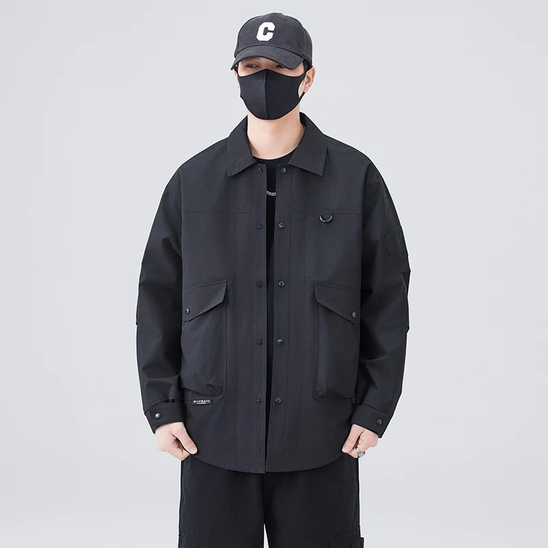 

Весенне-осенняя повседневная рабочая куртка с воротником, модная мужская одежда, пальто, мужская одежда Haome, кардиган с длинными рукавами, стандартный крой