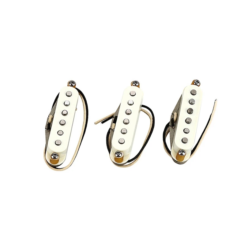 Plastic Guitar Pickups Vintage V70 SSS Alnico 5 Guitar Pickups For Strat Style Guitars,White