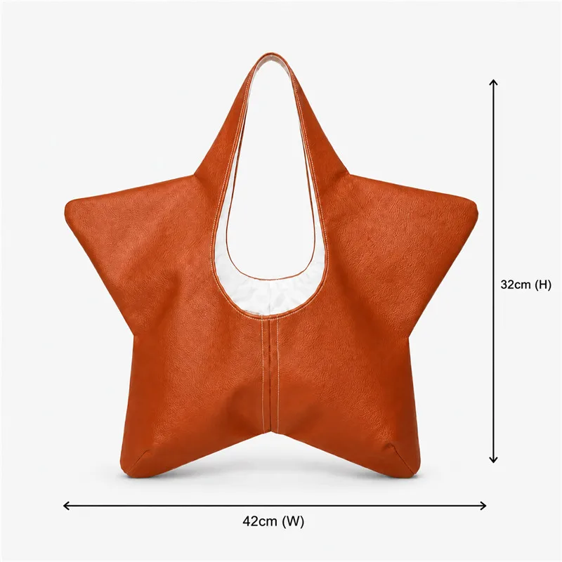 Creative Star Shaped Shoulder Bag Women PU Cute Halloween Trick Candy Bucket Large Capacity Tote Fashion Novelty Lady Purse New