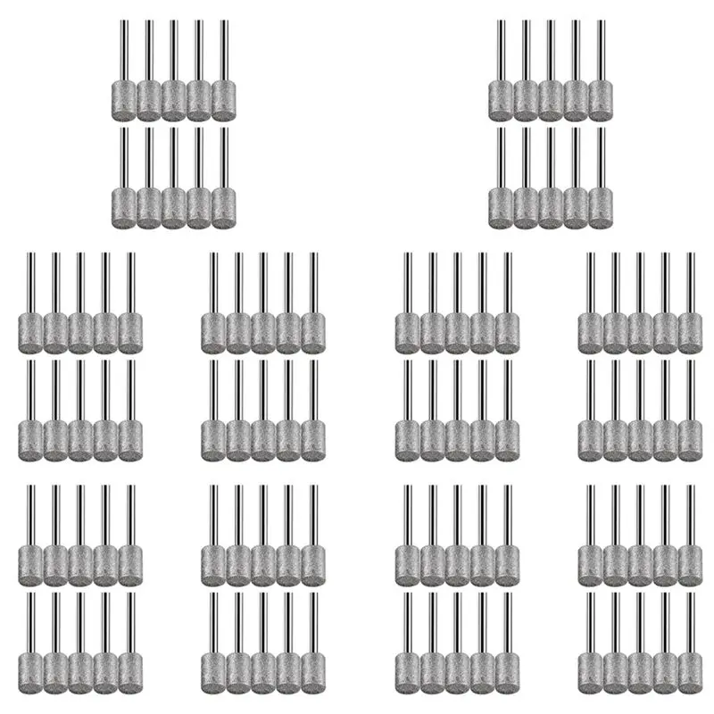 sews-100pc-8mm-cylindrical-head-diamond-burr-stone-carving-grinding-set-for-stone-rocks-glass-ceramics-for-dremel-rotary
