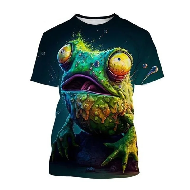 Funny Frog 3D Printing T-shirt Men Animal Y2k Clothing Streetwear Fashion Short Sleeve Classic Tee Summer Top Oversized T Shirt