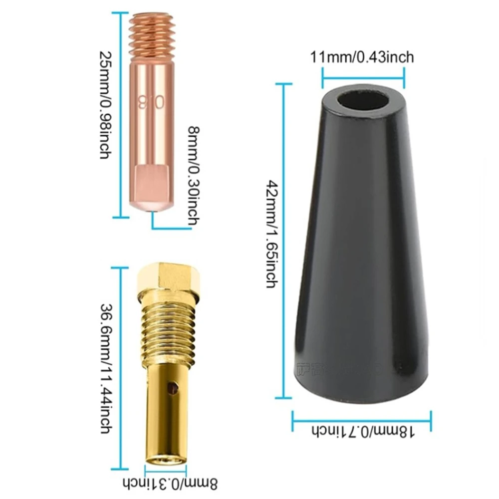 7PCS/Set, Flux Core Kit K3493-1 Gasless Nozzle Contact Tip for Century FC90/80GL Forney Titanium MB14AK MIG Welding Accessories