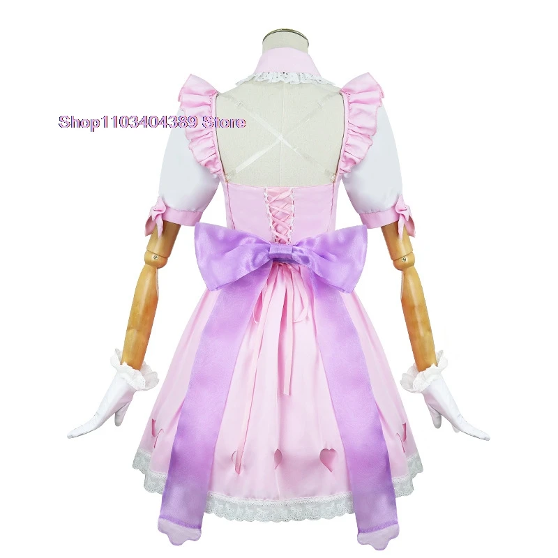 Anime Ram Rem Maid Dress Roze Lolita Cosplay Kostuum Pruik Party Uniform Halloween Spelen Rol Gift Rollenspel Jurk