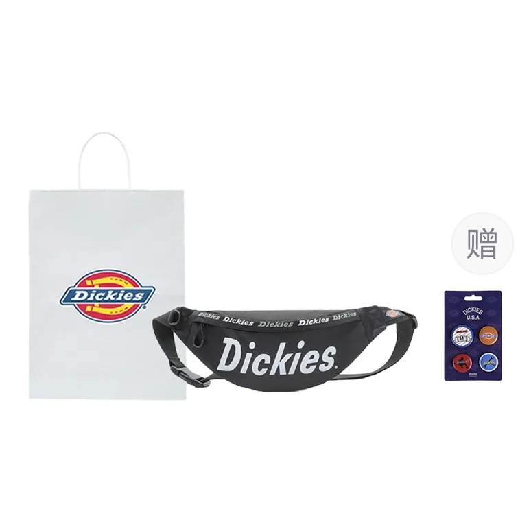 Dickies 100th Anniversary Polyester Shoulder Bag, Crossbody Bag, Fanny Pack, Sling Bag Unisex Black DK010606BLK1