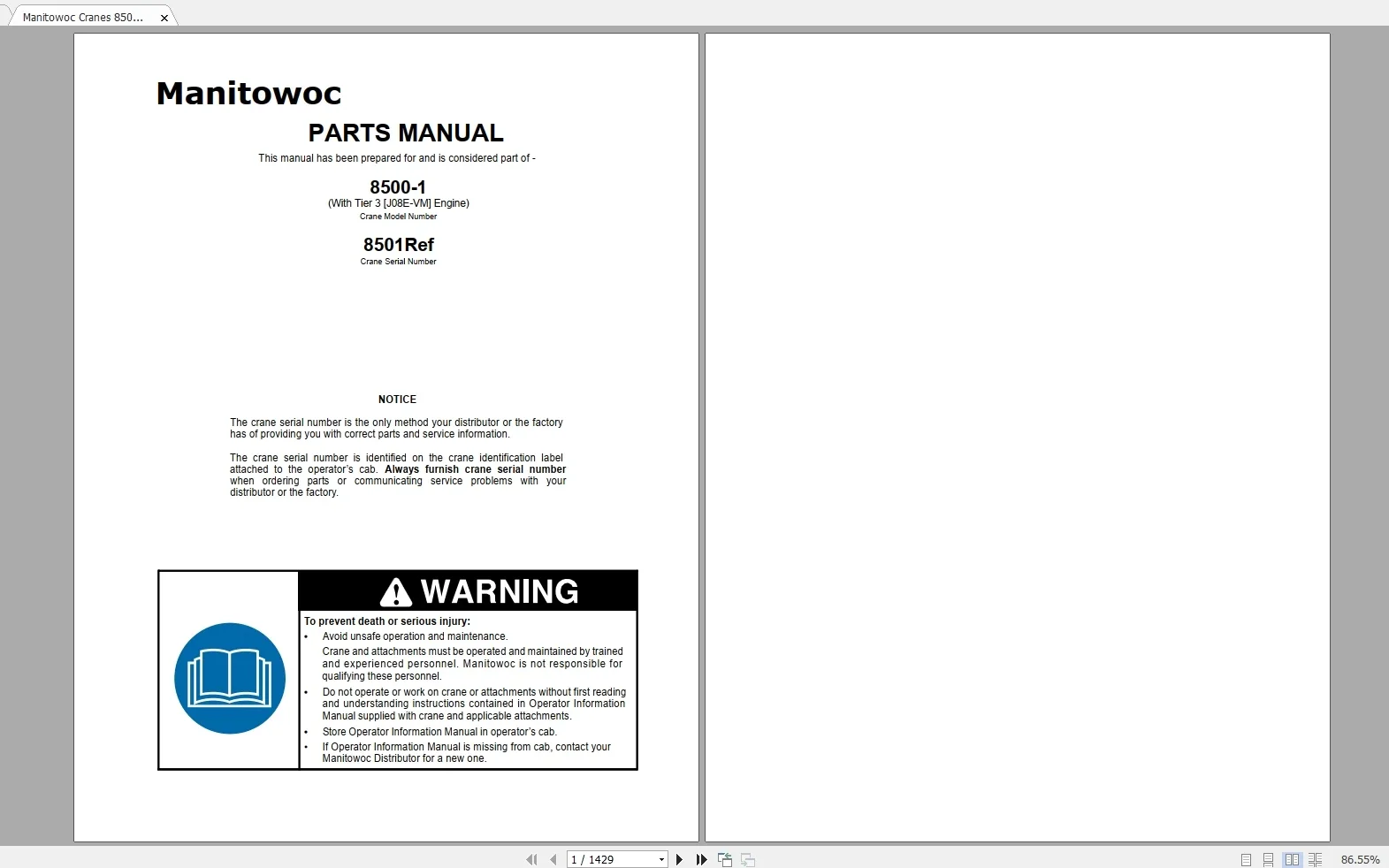 Manitowoc Grove Cranes All Models Updated 2021 [12.2020]  Spare Parts Manual PDF DVD