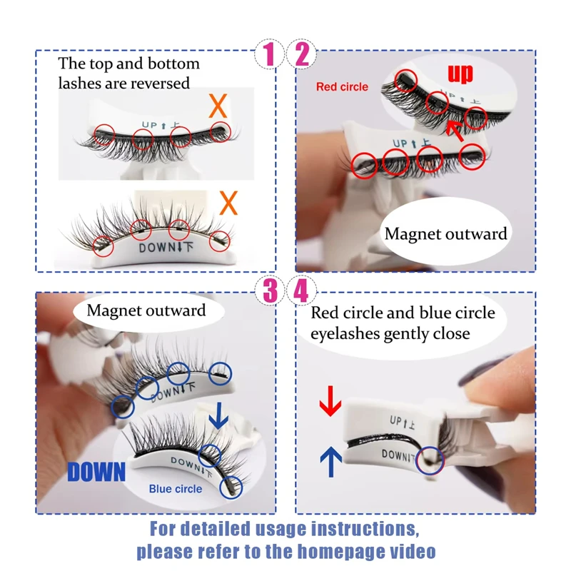 Hot 1 Pair Magnetic Eyelashes Handmade Fluffy Faux Mink Lashes Reusable Natural False Eyelashes and Magnetic Tweezers Set Makeup