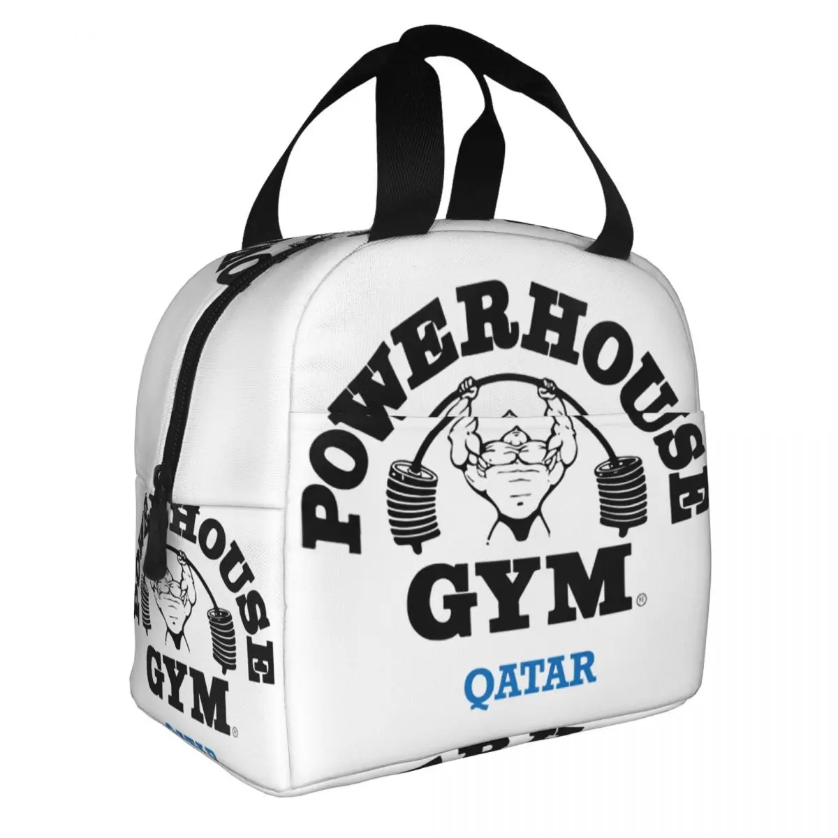 Powerhouse Gym Logo Insulated Lunch Bag for Women Portable Bodybuilding Fitness Cooler Thermal Lunch Box Office Picnic Travel