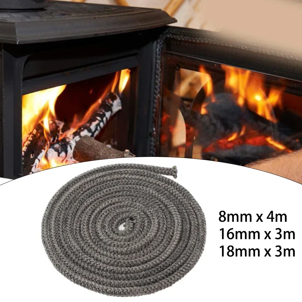 

Black Stove Fire Rope Fiberglass Stove Door Gasket Rope Seal 8mm 16mm 18mm Woodburner Log Burner Door Seal