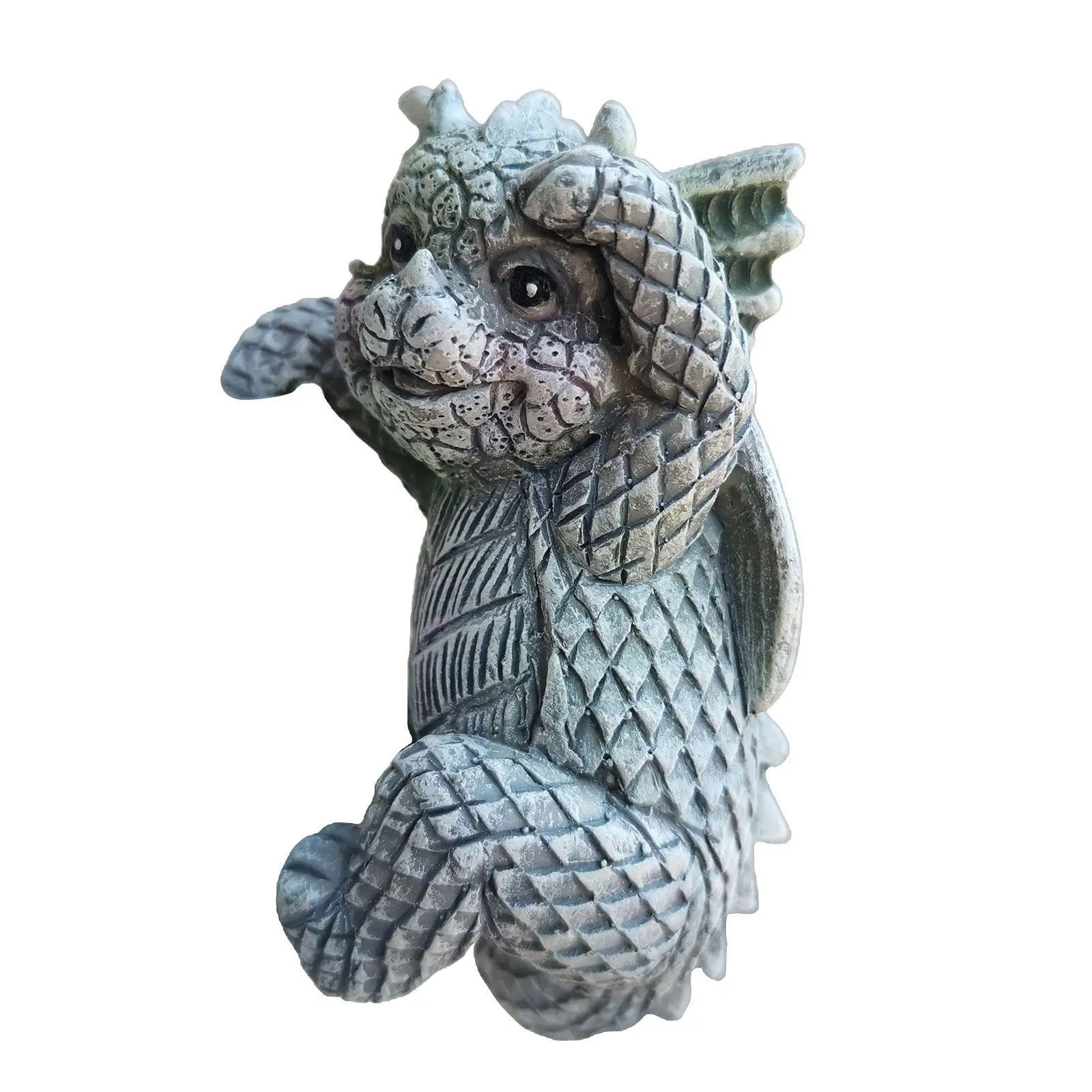4x 3D Cute Garden Statue Little Dragon Sculpture Edges Figurine Ornaments