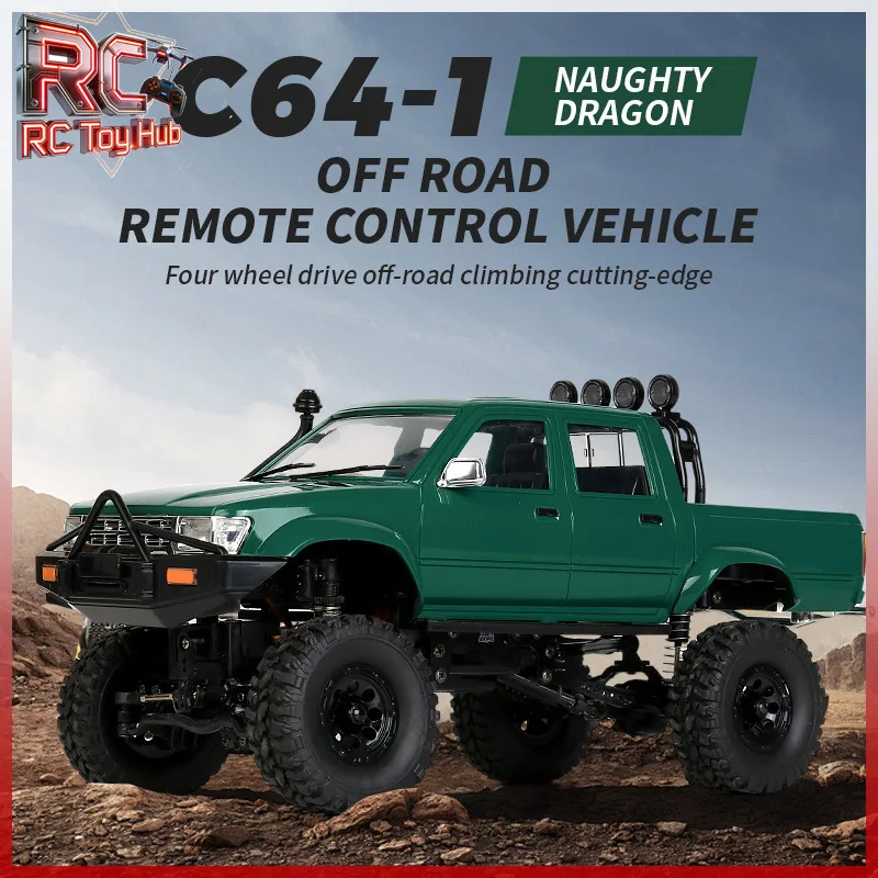 WPL C64-1 RC Crawler 1:16 4WD Full Proportional Remote Control Pickup Truck 2.4G LED Light Off Road Hobby Model Toy Gift