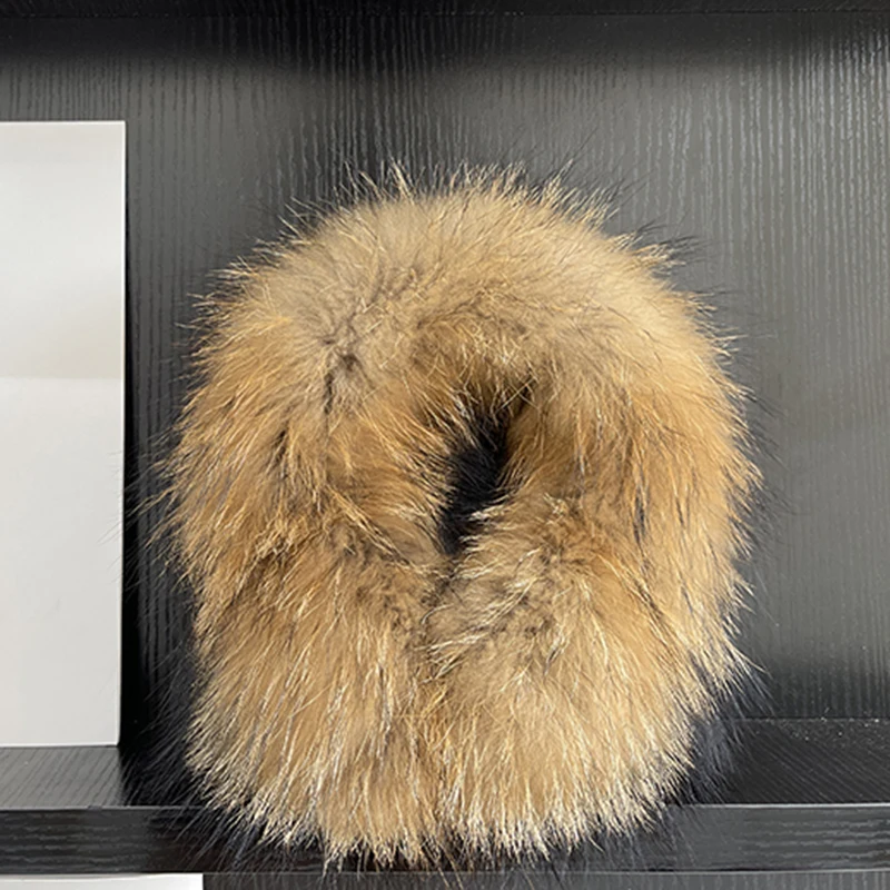 Winter Natural Real Fox Fur Earmuffs Plush Warm Decorate Women Cute Solid Ear Warmer Headphones Neck Warm Bib Scarf