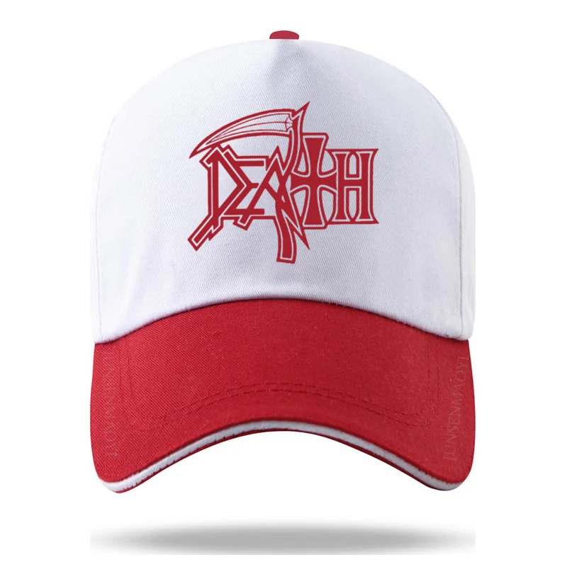 DEATH Hoodies ROCK BAND HEAVY METAL Print Color matching Baseball Cap Casquette Hats Fitted Casual Dad Hats for Men Women Unisex