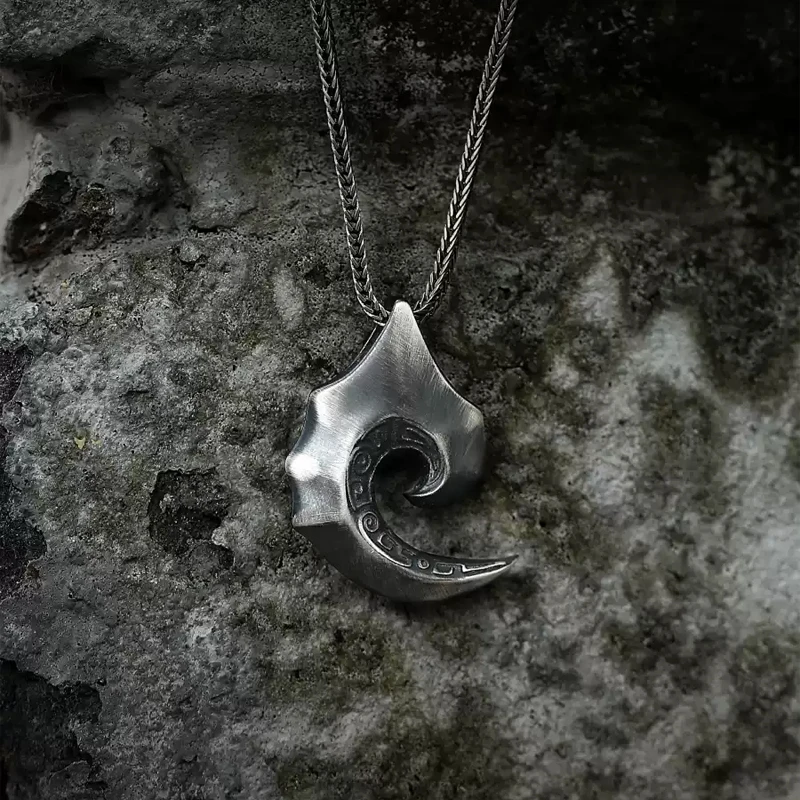 Original handmade Change Men's Necklace, 999 Pure Silver, Designer Jewelry, Change the Course of Events Pendant for Men