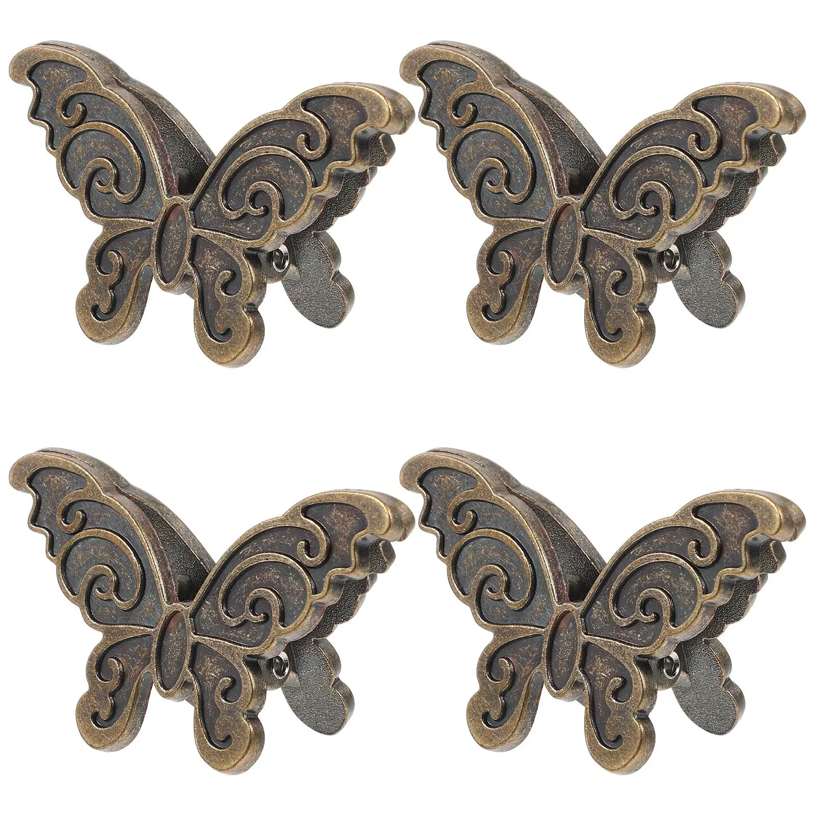 

4 Pcs Butterfly Clip Name Tag Journal Clips Document Binder for Hanging Bill Clamp