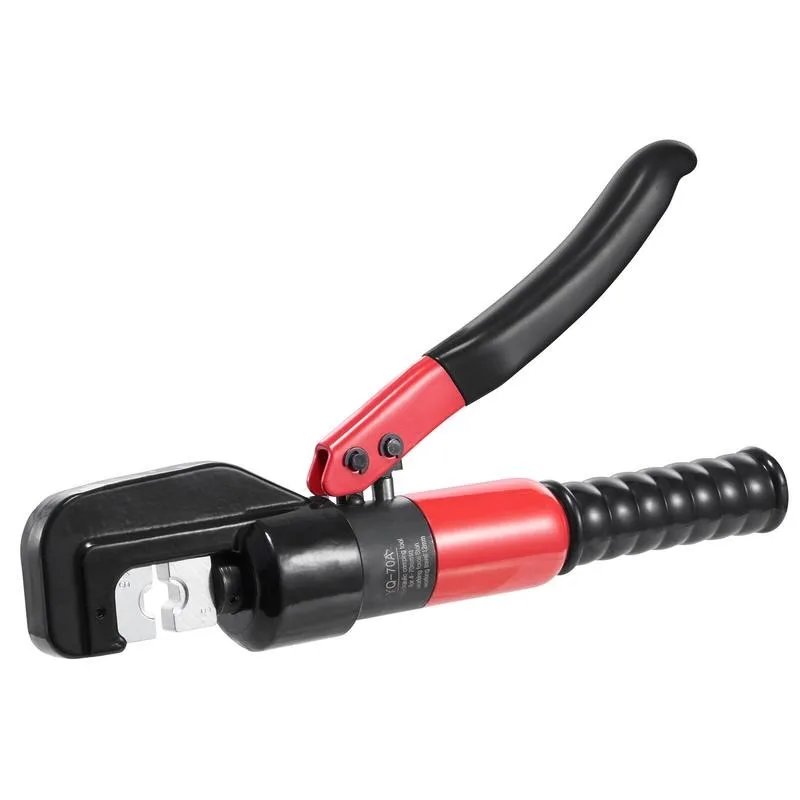 Hydraulic Crimping Tool with 9 Sets of  Dies AWG12-2/0 Copper And Aluminum Terminal Battery Lug Crimper, with a Cutting Pliers, Gloves, 10pcs Copper Ring Connectors, 8pcs Heat Shrink Sleeves view 6