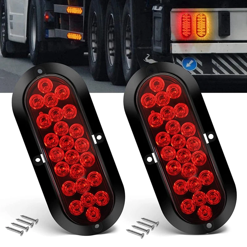 Trailer LED Tail Lights 24 LED Brake Lights Truck LED Turn Lights Truck Side Lights Suitable For Boat Trailer Trucks RV