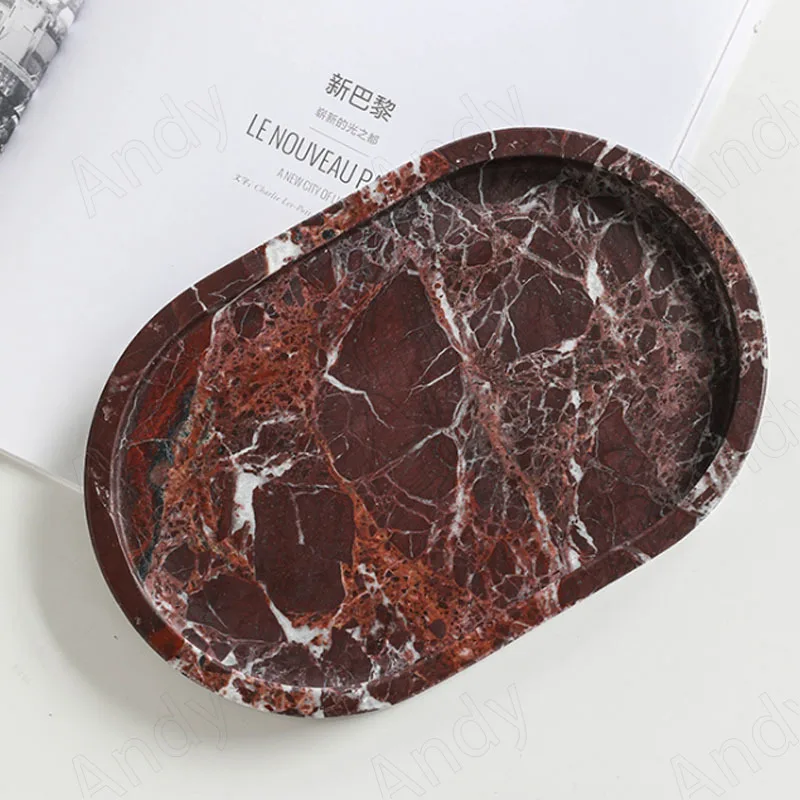 Natural Cave Stone Storage Tray Manual Living Room Desktop Key Container Bedroom Jewelry Organizer European Home Decoration