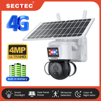 SECTEC Camera ADD Floodlight ADD Alarm Solar Battery PTZ Camera Wifi Surveillance Security Camera Outdoor Night Vision