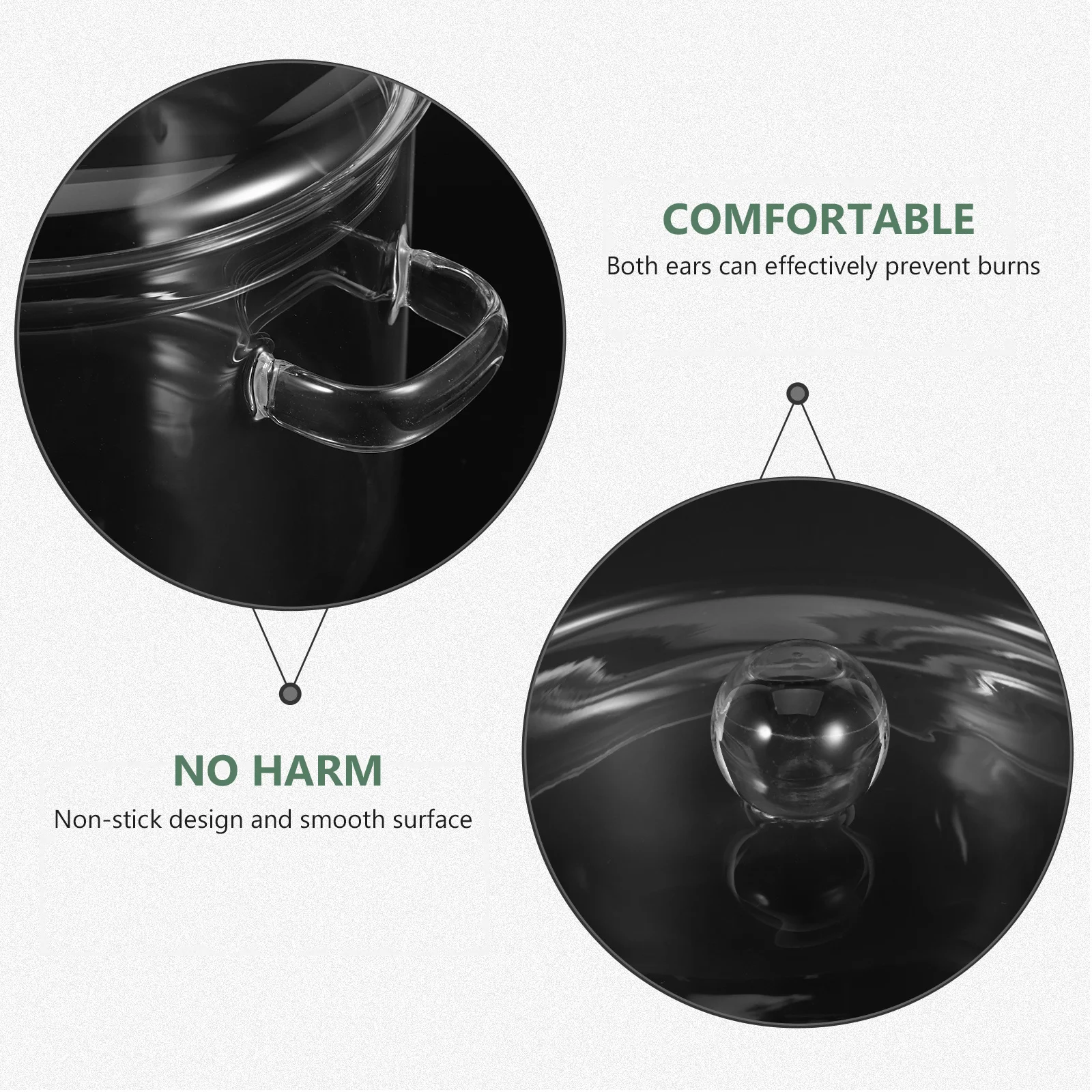 

2Pcs Clear Glass Soup Pot Non-Stick Design Easy Clean Handles Home Restaurant Cooking Small Pot with Lid Clear Saucepan