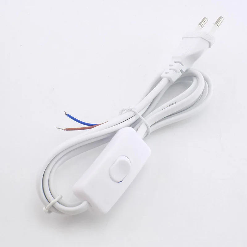 transparent White black UK AU EU US AC desk lamp Power supply extend connector Adapter cable repair Cord electric Switch Plug