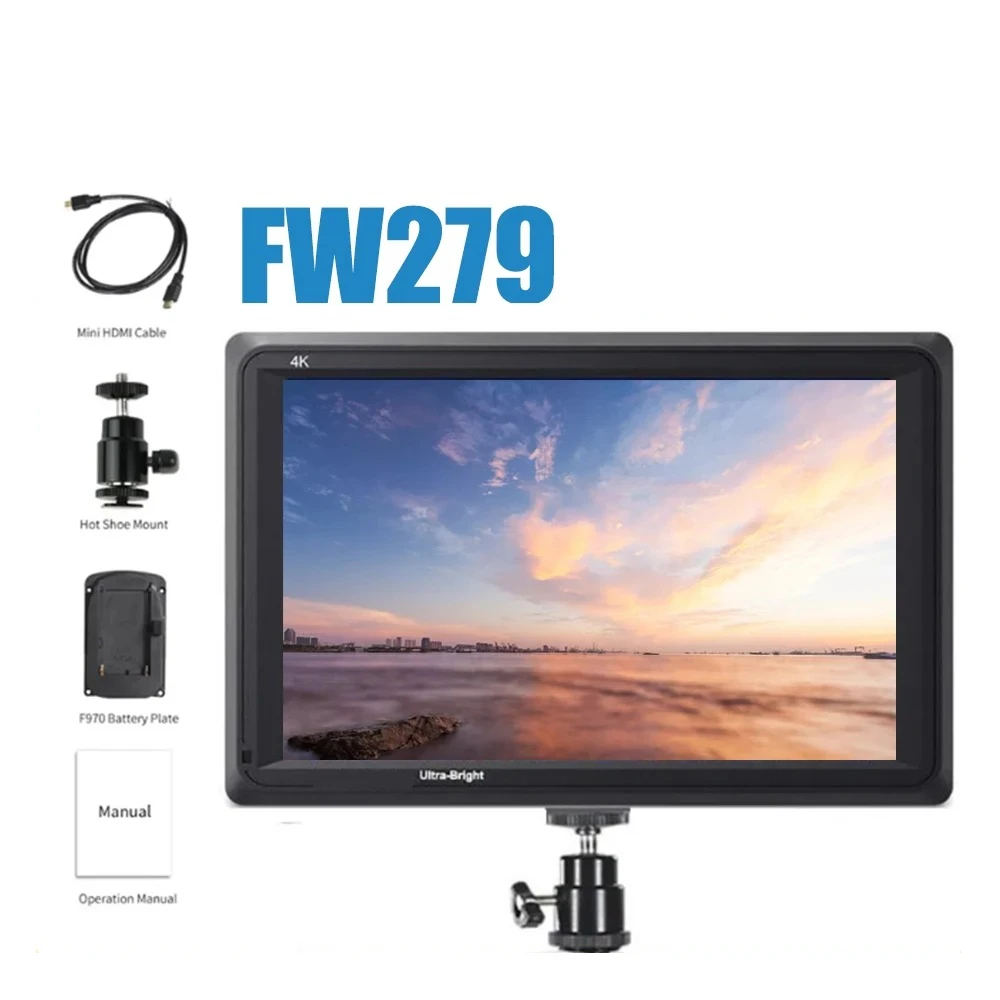 كاميرا Feelworld FW279 7 بوصة IPS 2200nits DSLR مراقب ميداني 4K HDMI FHD 1920x1200 LCD لـ Zhiyun Weebill Stablizer Shooting Vi